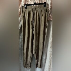 Pink Rose Olive Brown Elastic waist joggers size XL